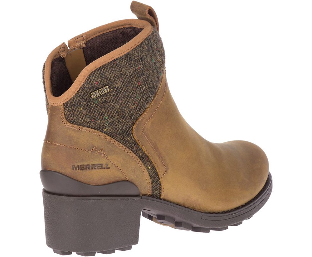 Kozaki Merrell Damskie Brązowe - Chateau Ii Mid Pull Waterproof - 413987-ZFO